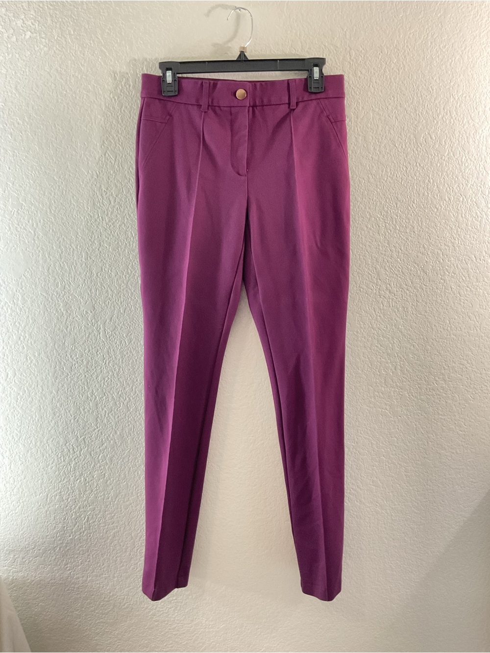 Chico's So Slimming Deep Raisin Purple Slim Ankle Ponte Stretch Office Pants